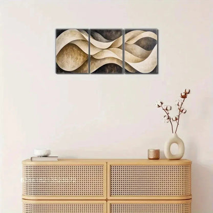 3pcs Modern Geometric Minimalist Wall Art Metal Print Ready to Hang Art