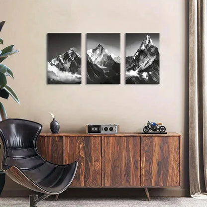 3pcs Black and White Landscape Metal Print Ready to Hang Art