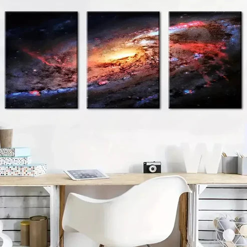 3pcs A Cosmic Theme Galaxy Outer Space Art Canvas Unframed - High Quality Print 100% Australian Made Wall Canvas
