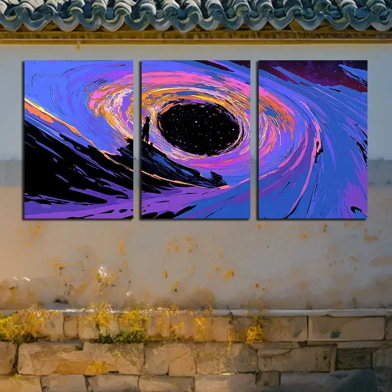 3pcs Abstract Starry Sky Cosmic Space Theme Metal Print Ready to Hang Art