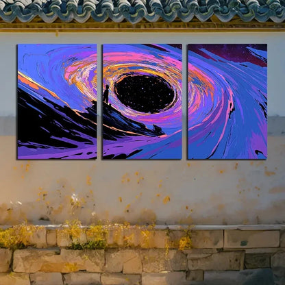 3pcs Abstract Starry Sky Cosmic Space Theme Metal Print Ready to Hang Art