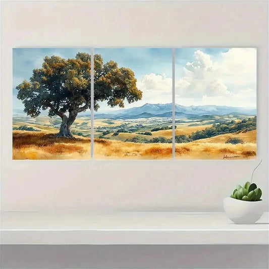 3pcs California Hills Valley Landscape Perfect Wall Art Set Canvas Framed 40x60cm - High Quality Print 100% Australian Made Wall Canvas Ready to Hang