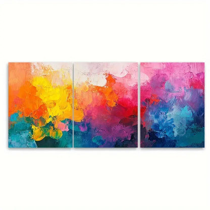 3pcs Colorful Aesthetic Abstract Painting Wall Art Set Canvas Framed 60x90cm - High Quality Print 100% Australian Made Wall Canvas Ready to Hang