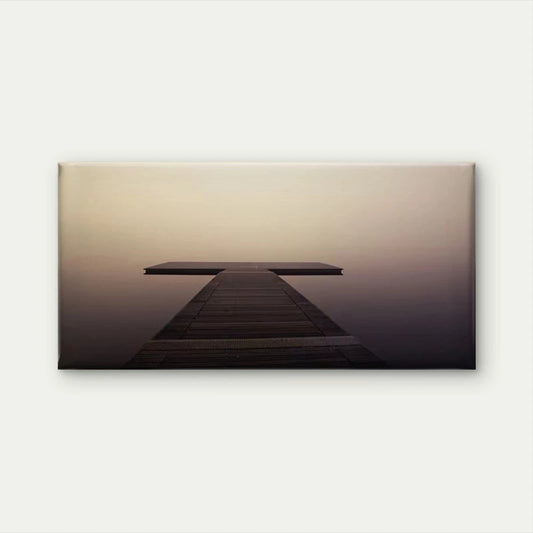 Mysterious Wooden Pier Wall Art Canvas Office Home Room Framed 120x60cm
