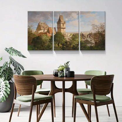 3pcs European Vintage Architecture Scenery Metal Print Ready to Hang Art