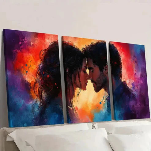 3pcs Romantic Couple Watercolor Canvas Art S Wall Art Set Canvas Unframed - High Quality Print 100% Australian Made Wall Canvas - Bella Home Decor