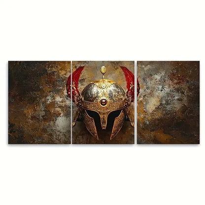 3pcs Ottoman Janissery Warrior Helmet Print Metal Print Ready to Hang Art