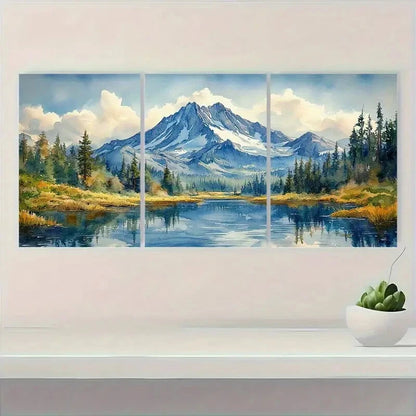 3pcs Oregon Art Inspired Landscape Painting Metal Print Ready to Hang Art