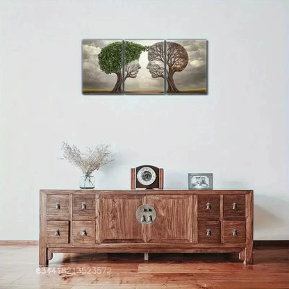 3pcs Abstract Psychology Wall Murals Metal Print Ready to Hang Art