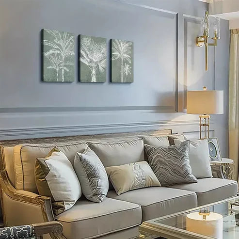 3pcs Tropical Palm & Banana Leaves  Wall Art Set Canvas Unframed - High Quality Print 100% Australian Made Wall Canvas