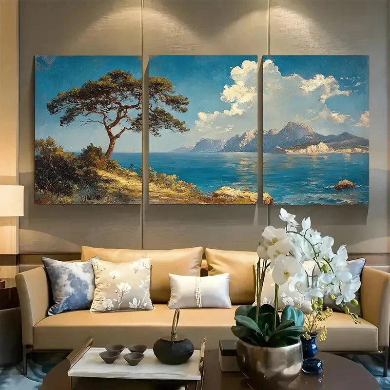 3pcs Vintage Nature Pine Tree Metal Print Ready to Hang Art