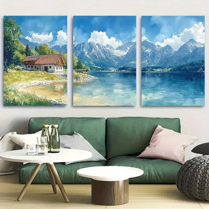 3pcs Salzkammergut Travel Austria Metal Print Ready to Hang Art