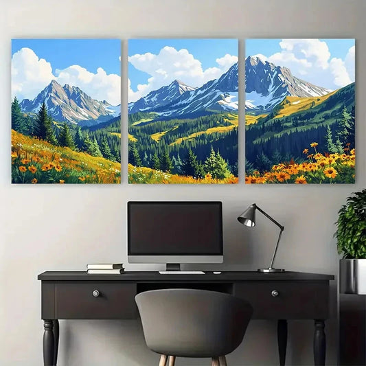 3pcs Showcasing Colorado Travel Mountain View Wall Art Set Canvas Framed 40x60cm - High Quality Print 100% Australian Made Wall Canvas Ready to Hang