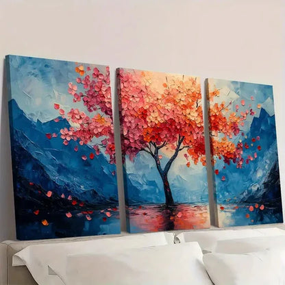 3pcs Abstract Blossom Trees IR Wall Art Canvas Unframed - High Quality Print 100% Australian Made Wall Canvas