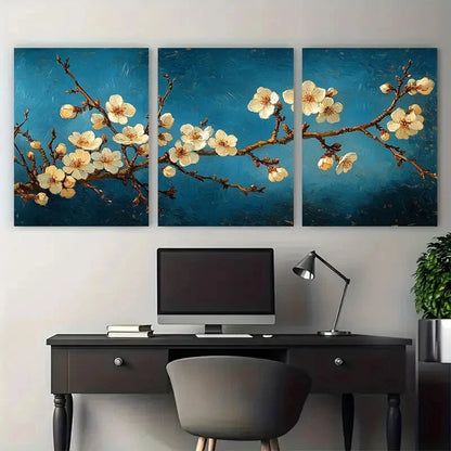 3pcs Vincent van Gogh's Almond Blossoms Metal Print Ready to Hang Art