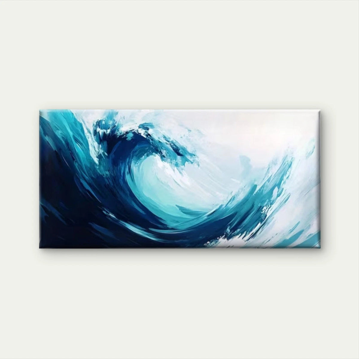 Blue Water Ocean Wave Wall Art Canvas Office Home Room Framed 120x60cm