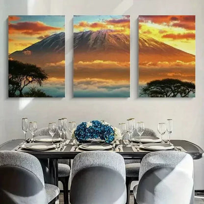 3pcs Sunset & Mountain View Canvas Framed 60x90cm - High Quality Print 100% Australian Made Wall Canvas Ready to Hang