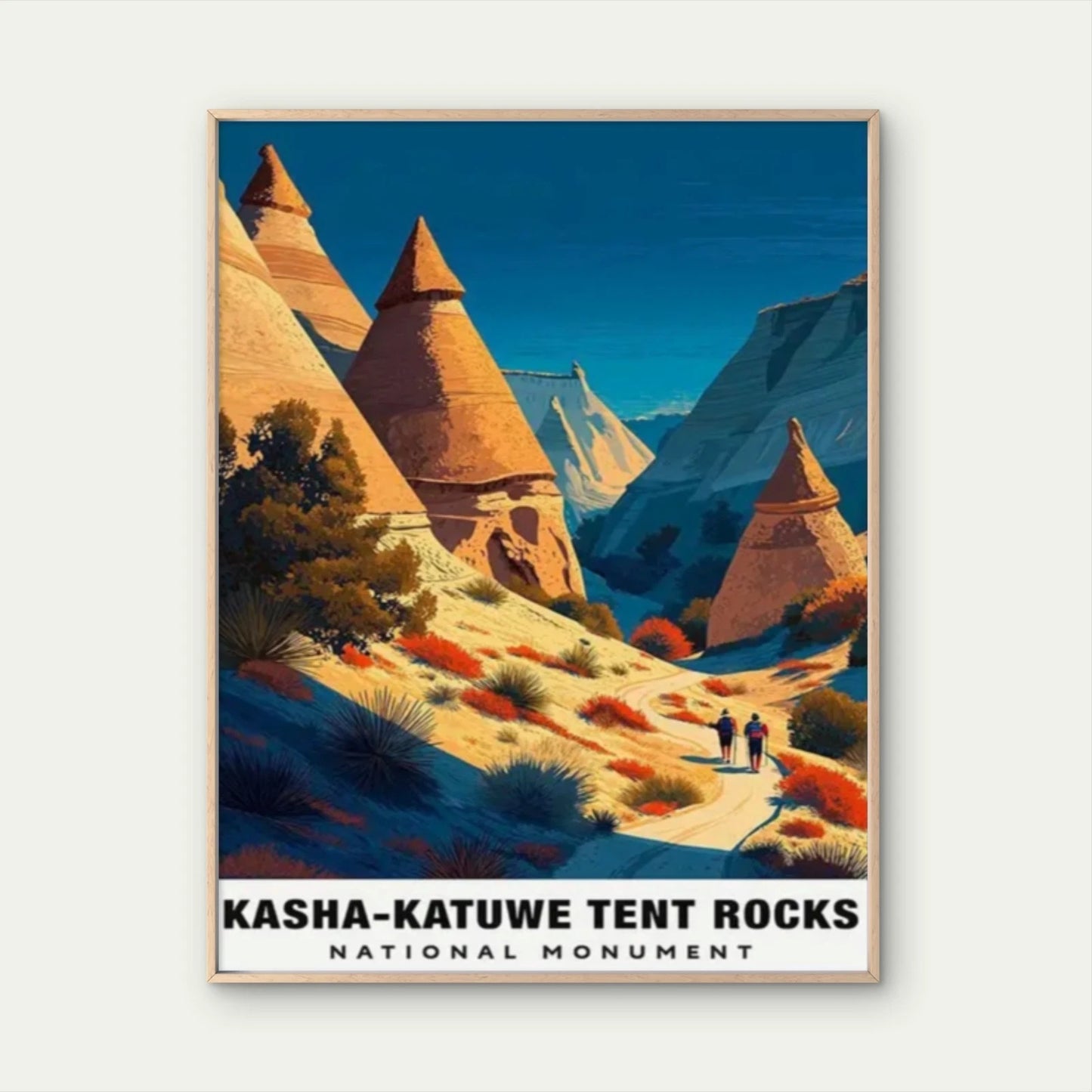 Kasha-Katuwe Tent Rocks National Monument Desert Travel Poster Print Wall Art