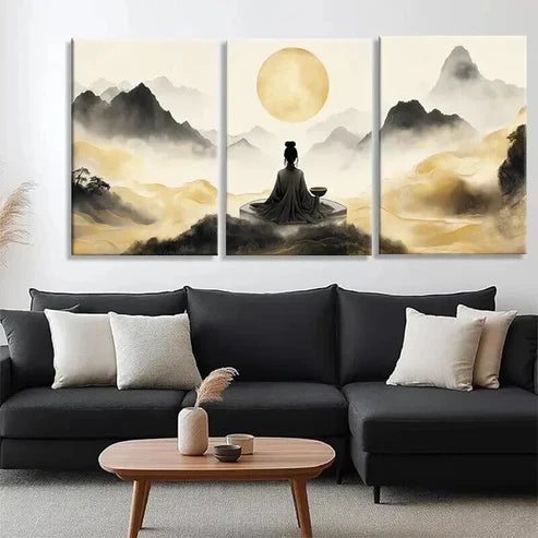 3pcs Tranquil Zen Mountain Landscape Prefect Wall Art Canvas Unframed - High Quality Print 100% Australian Made Wall Canvas