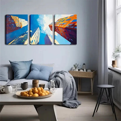 3pcs View Of The Sky Abstract Perfect Wall Art Set Canvas Framed 40x60cm - High Quality Print 100% Australian Made Wall Canvas Ready to Hang