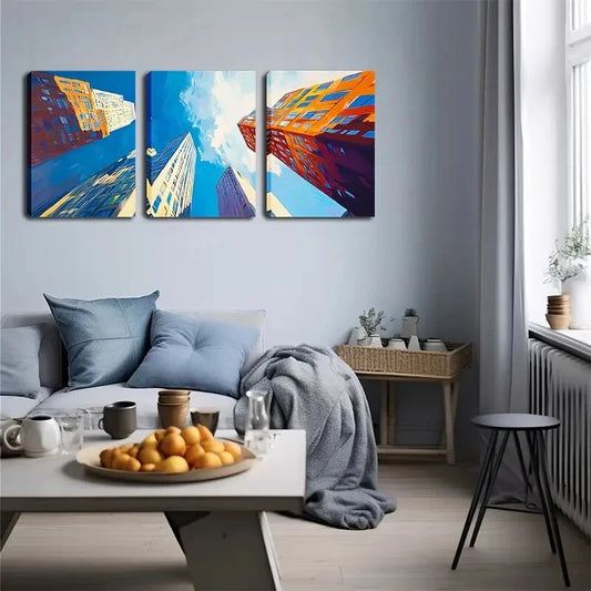 3pcs View Of The Sky Abstract Perfect Wall Art Set Canvas Framed 40x60cm - High Quality Print 100% Australian Made Wall Canvas Ready to Hang