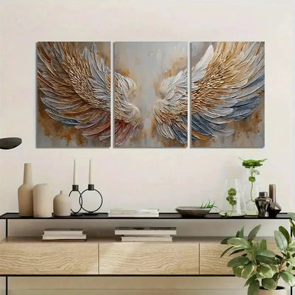 3pcs Abstract Beautiful Angel Wings Metal Print Ready to Hang Art