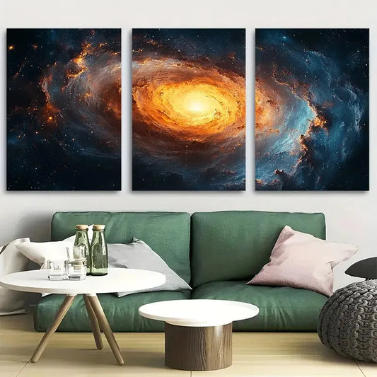 3pcs Galaxy in Space Universal View Metal Print Ready to Hang Art