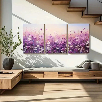 3pcs Colorful Wild Flowers Floral Wall Art Set Canvas Framed 60x90cm - High Quality Print 100% Australian Made Wall Canvas Ready to Hang