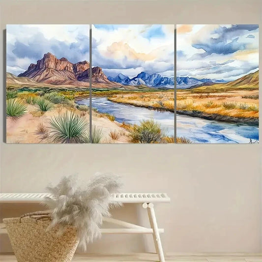 3pcs Big Bend National Park Rio Grande Texas Metal Print Ready to Hang Art