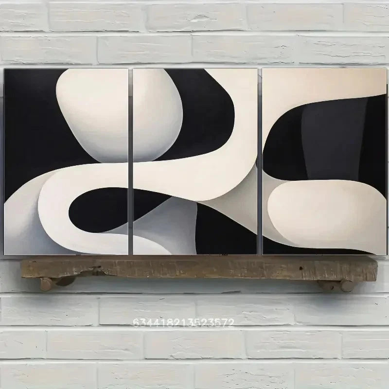 3pcs Spatial Design Artistic Choice Metal Print Ready to Hang Art