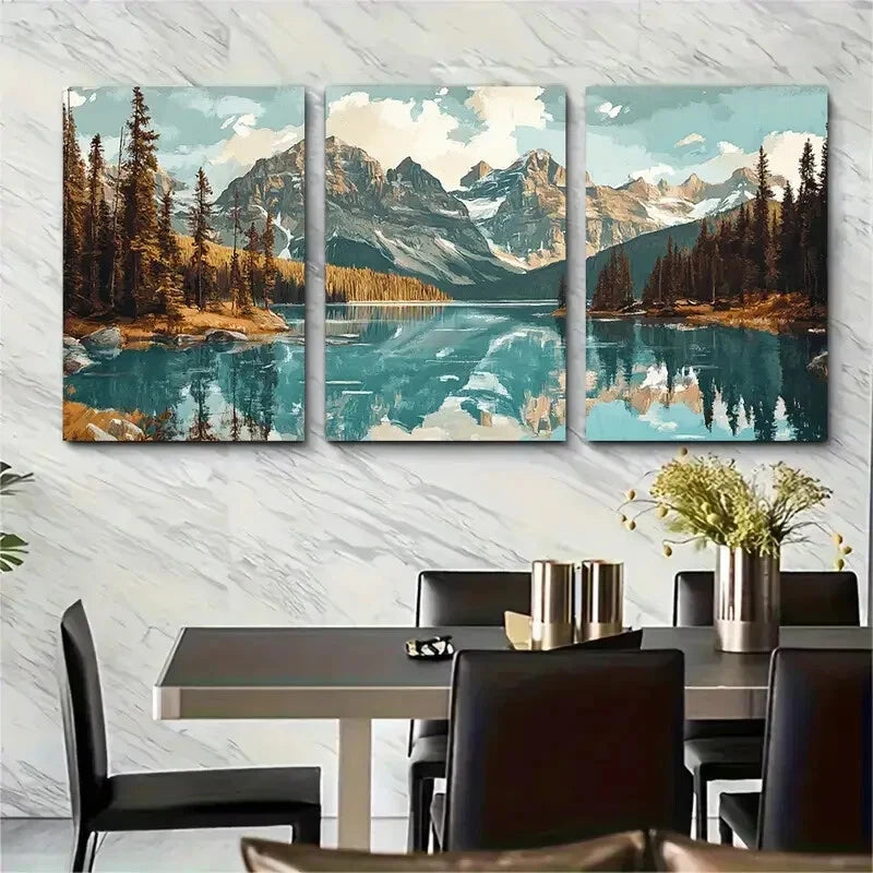 3pcs Banff National Park Alberta Scenery Metal Print Ready to Hang Art