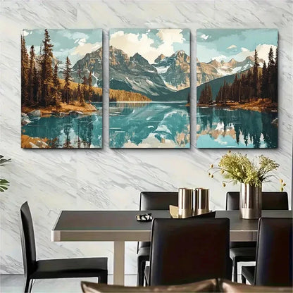 3pcs Banff National Park Alberta Scenery Metal Print Ready to Hang Art
