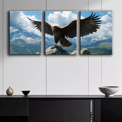 3pcs Majestic Eagle Spread Wings Canvas Framed 60x90cm - High Quality Print 100% Australian Made Wall Canvas Ready to Hang