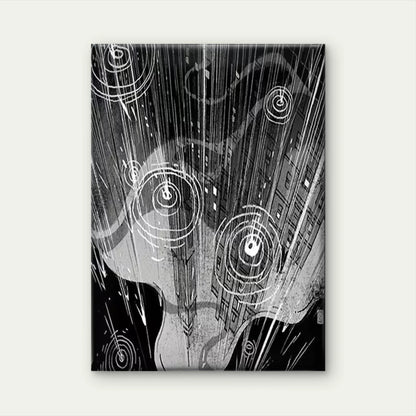 Raindrops on the City Window 40x60cm Metal Print Ready to Hang