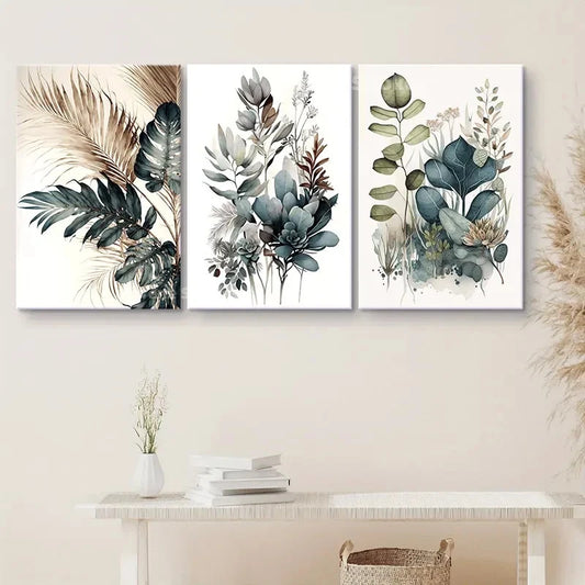 3pcs Fresh and Natural Painting Metal Print Ready to Hang Art