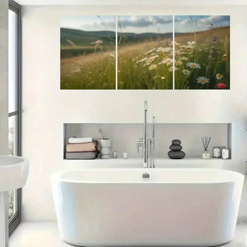 3pcs Impressionist Style Nature Scene Decor Metal Print Ready to Hang Art