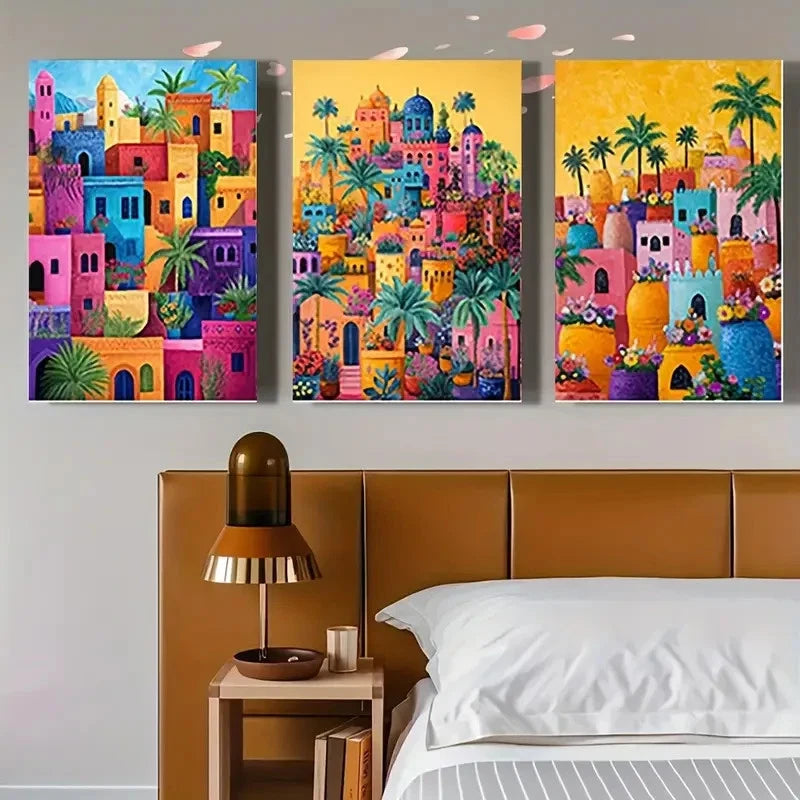 3pcs  Fluffy Pink Flamingo in Bathtub  Wall Art Set Canvas Framed 60x90cm - High Quality Print 100% Australian Made Wall Canvas Ready to Hang