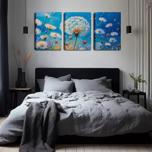 3pcs A Dandelion A World Wall Art Canvas Unframed - High Quality Print 100% Australian Made Wall Canvas
