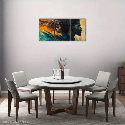 3pcs Black Couple Art Posters Exquisite Portrait Metal Print Ready to Hang