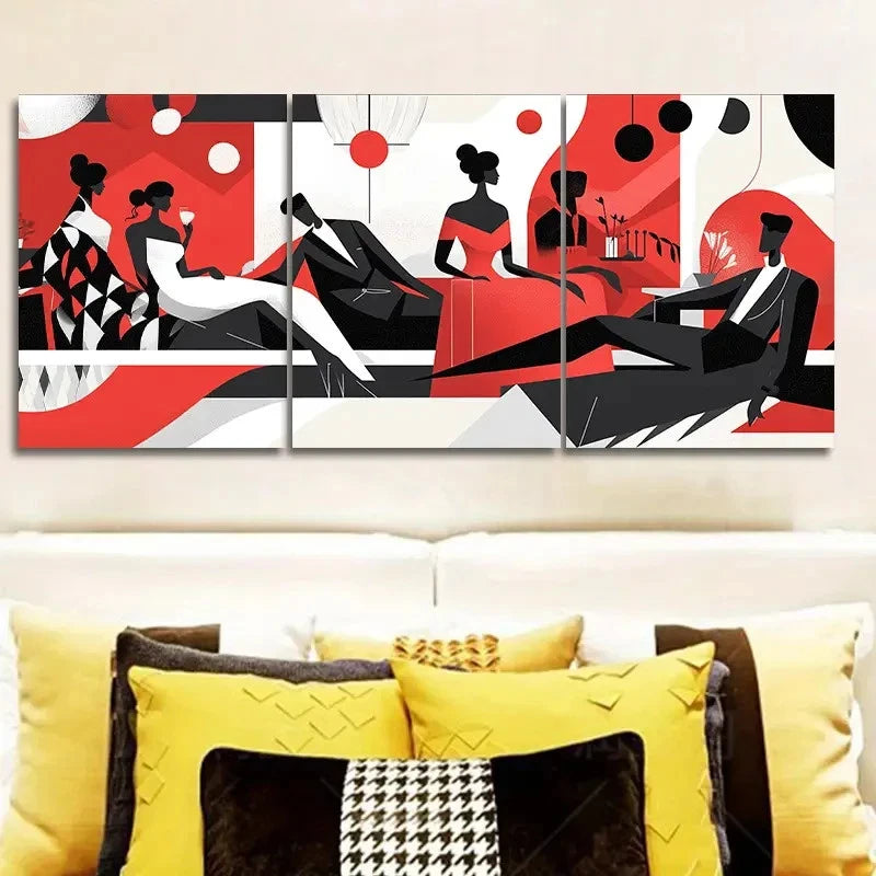 3pcs Bachelor party cartoonish style Painting Wall Art Set Canvas Framed 40x60cm - High Quality Print 100% Australian Made Wall Canvas Ready to Hang