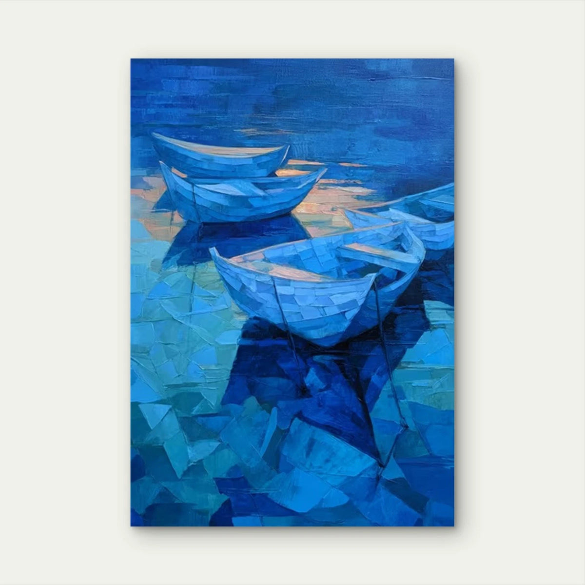 Navy Blue Abstract Maritime Art Metal Print Ready to Hang