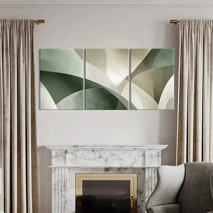 3pcs Modern Abstract Geometric Shapes Metal Print Ready to Hang Art