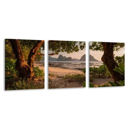 3pcs Tropical El Nido Philippines Landscape Wall Art Set Canvas Framed 60x90cm - High Quality Print 100% Australian Made Wall Canvas Ready to Hang