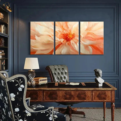 3pcs Abstract Floral Art Elegant Design Metal Print Ready to Hang Art