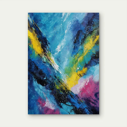 Abstract Brushstroke Design Metal Print Ready to Hang