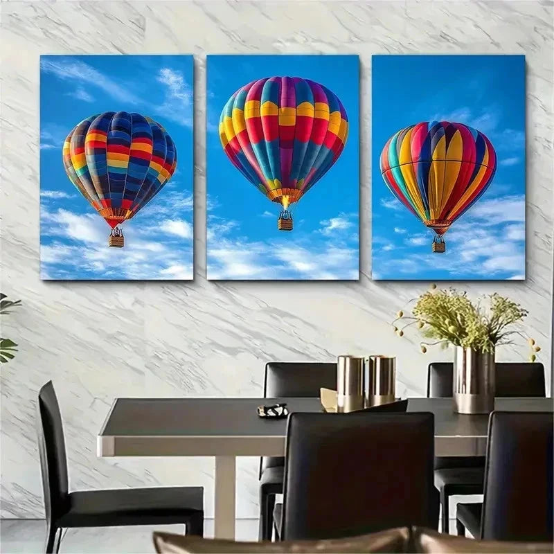 3pcs Colorful Skyline Design Perfect Wall Art Set Canvas Framed 40x60cm - High Quality Print 100% Australian Made Wall Canvas Ready to Hang