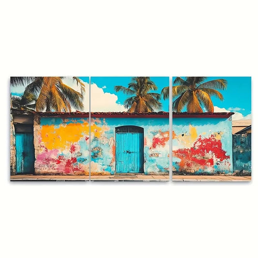 3pcs Dominican Republic Travel Print Metal Print Ready to Hang Art