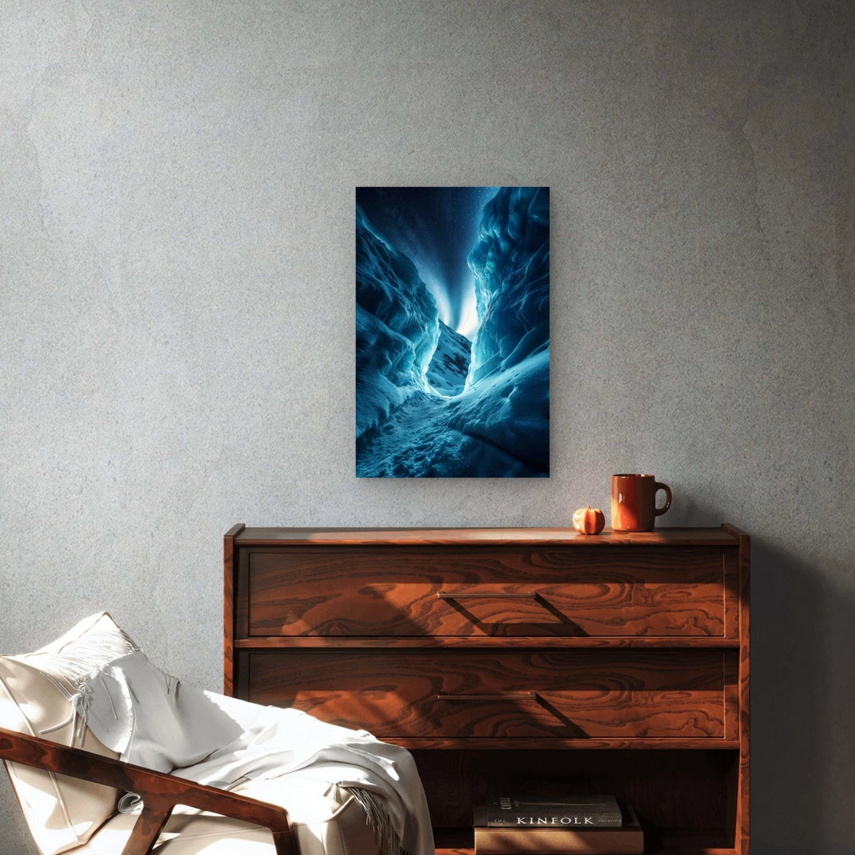 View of Glacier at Night Metal Print Ready to Hang