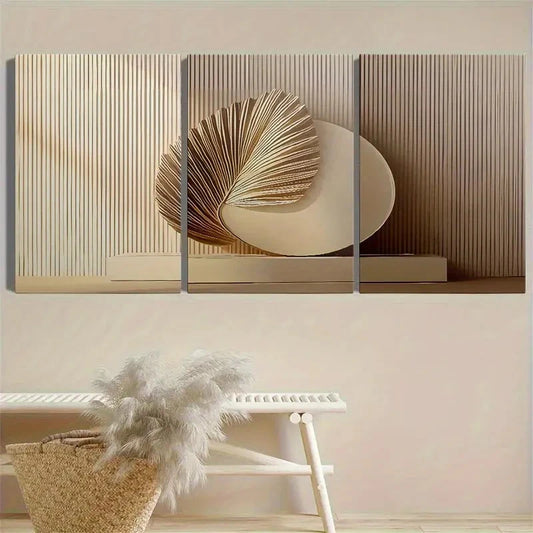 3pcs Minimalist Luxury Abstract Art Metal Print Ready to Hang Art