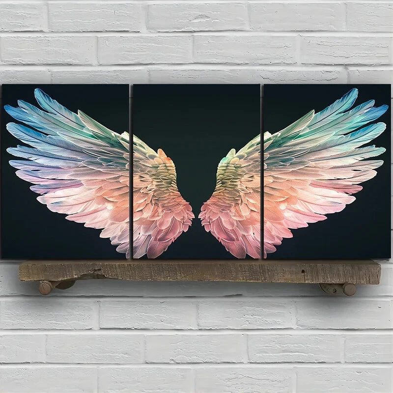 3pcs Decorative Wings Modern Abstract Metal Print Ready to Hang Art